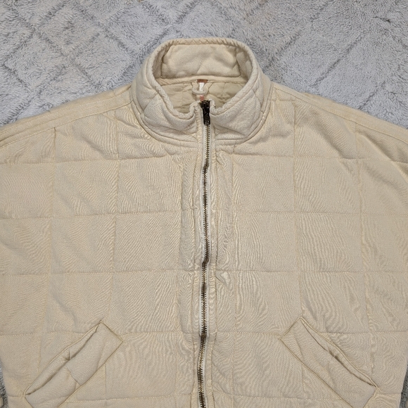 Free People Jacket Womens S Beige Vanilla Creme Dolman Quilted Knit Oversized - Picture 2 of 11